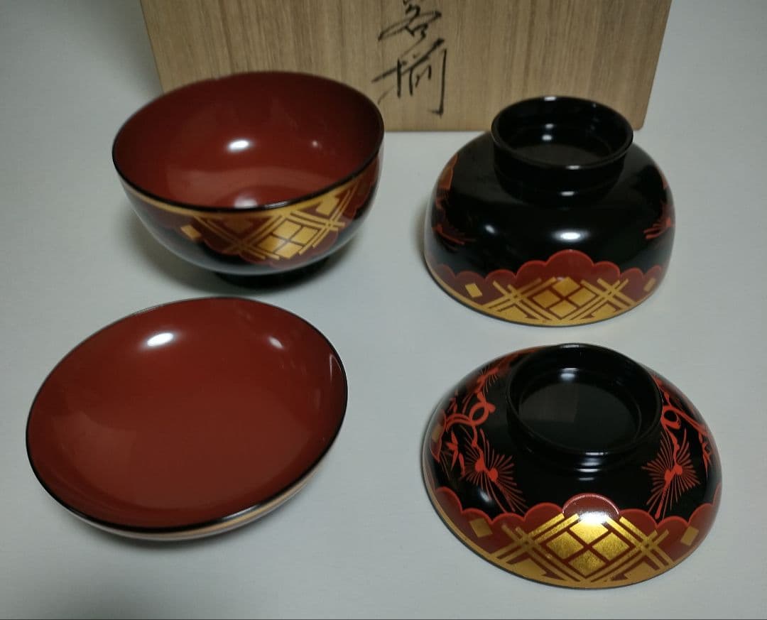 秀衡塗　秀衡椀　5客セット　煮物椀 雑煮椀