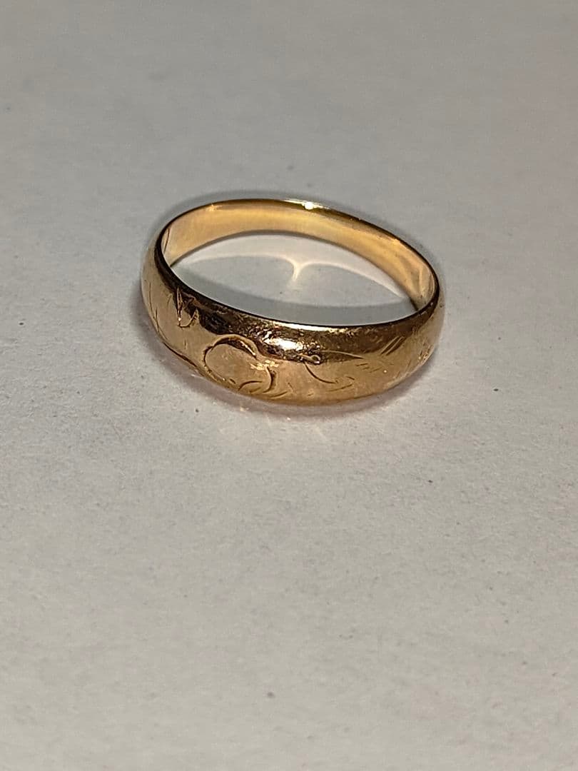 K18 ゴールド 指輪 彫刻あり