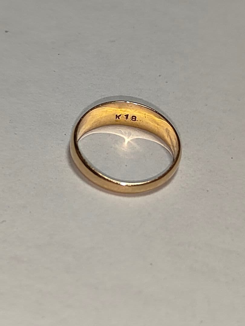 K18 ゴールド 指輪 彫刻あり