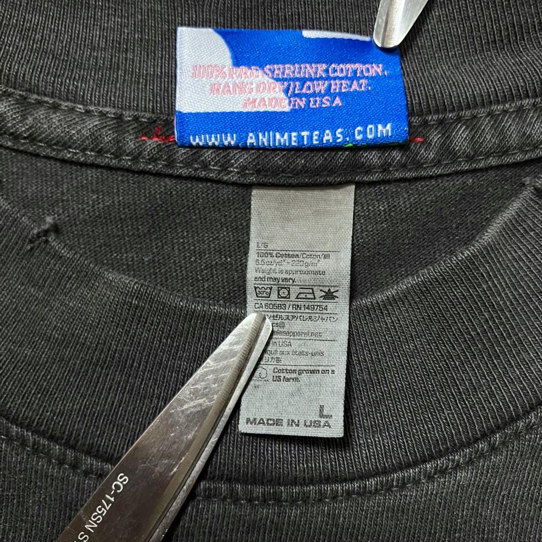 【L】ちょびっツ ちぃ アニメ Tシャツ フェードブラック 両面プリント