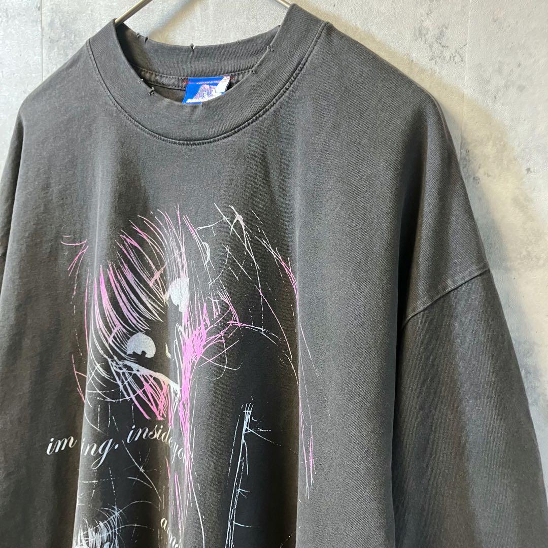 【L】ちょびっツ ちぃ アニメ Tシャツ フェードブラック 両面プリント