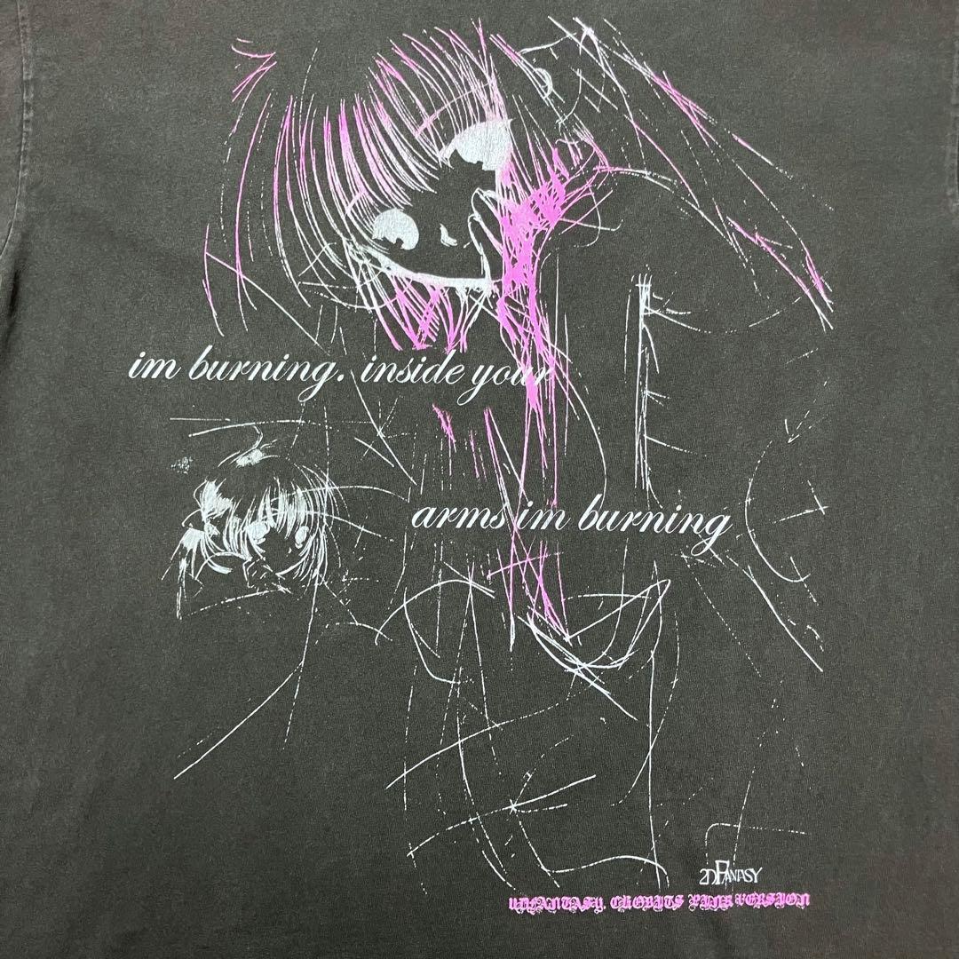 【L】ちょびっツ ちぃ アニメ Tシャツ フェードブラック 両面プリント