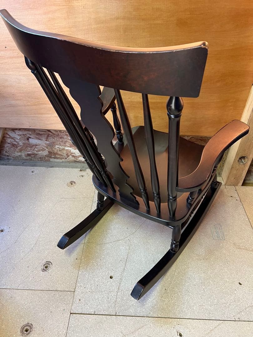 【ヴィンテージ品】北海道民芸家具 ビンテージ 木製 ロッキングチェア ブラウン