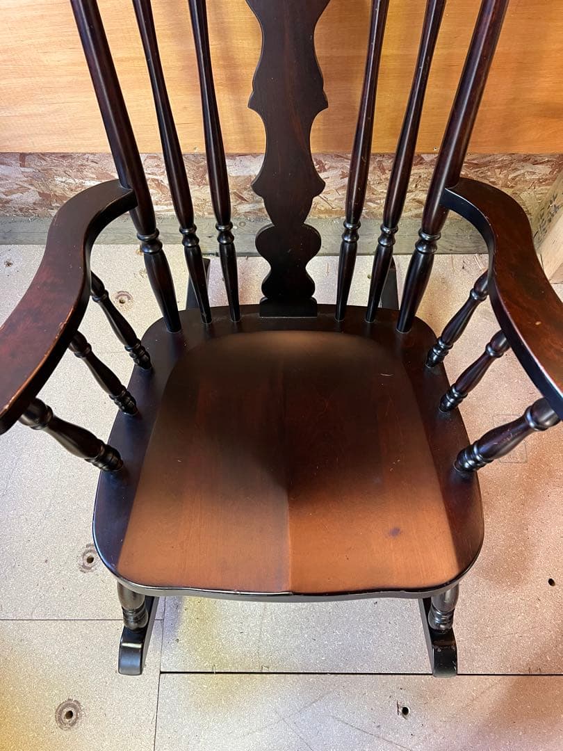 【ヴィンテージ品】北海道民芸家具 ビンテージ 木製 ロッキングチェア ブラウン