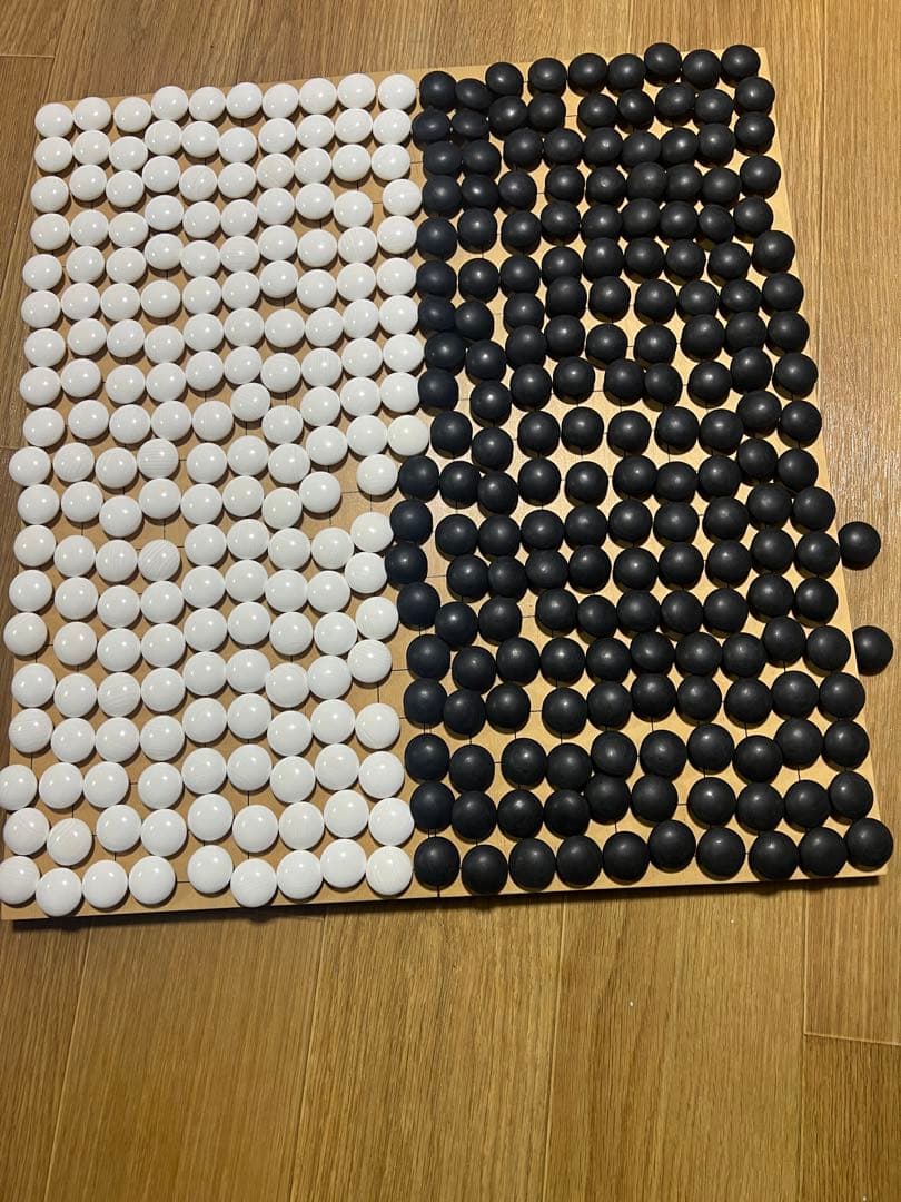 【美品】日向特製 蛤碁石＋本那智黒 39号 11mm 囲碁　任天堂碁盤