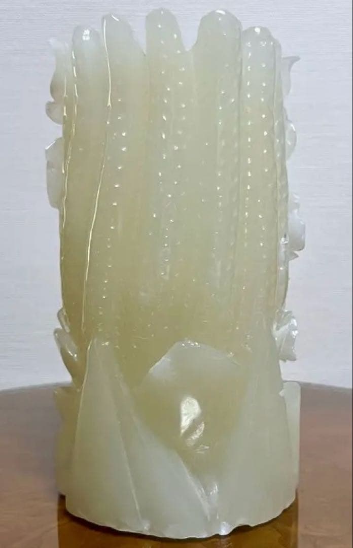 白玉石　富貴牡丹 中国美術