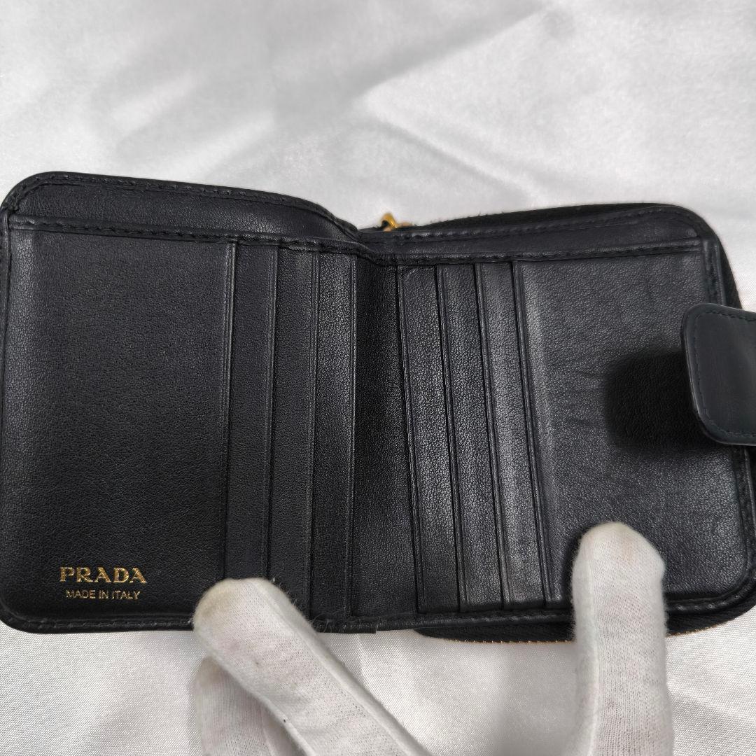 極美品!現行【PRADA】2つ折り財布 ヴィッテロムーブ 1ML522 黒