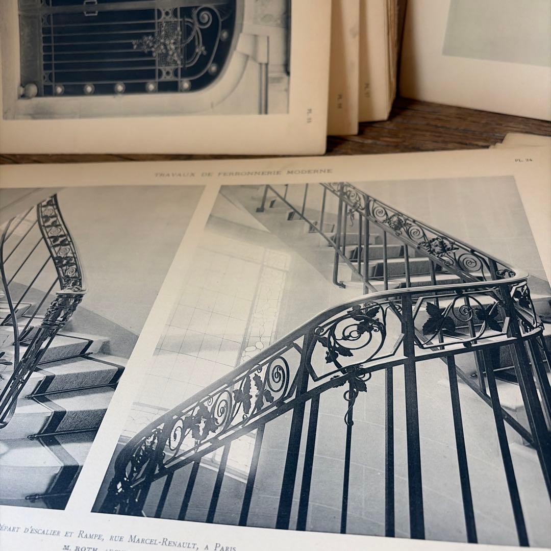 フランスアンティーク　鉄　扉　デザイン　建築　設計　カタログ　古書　希少