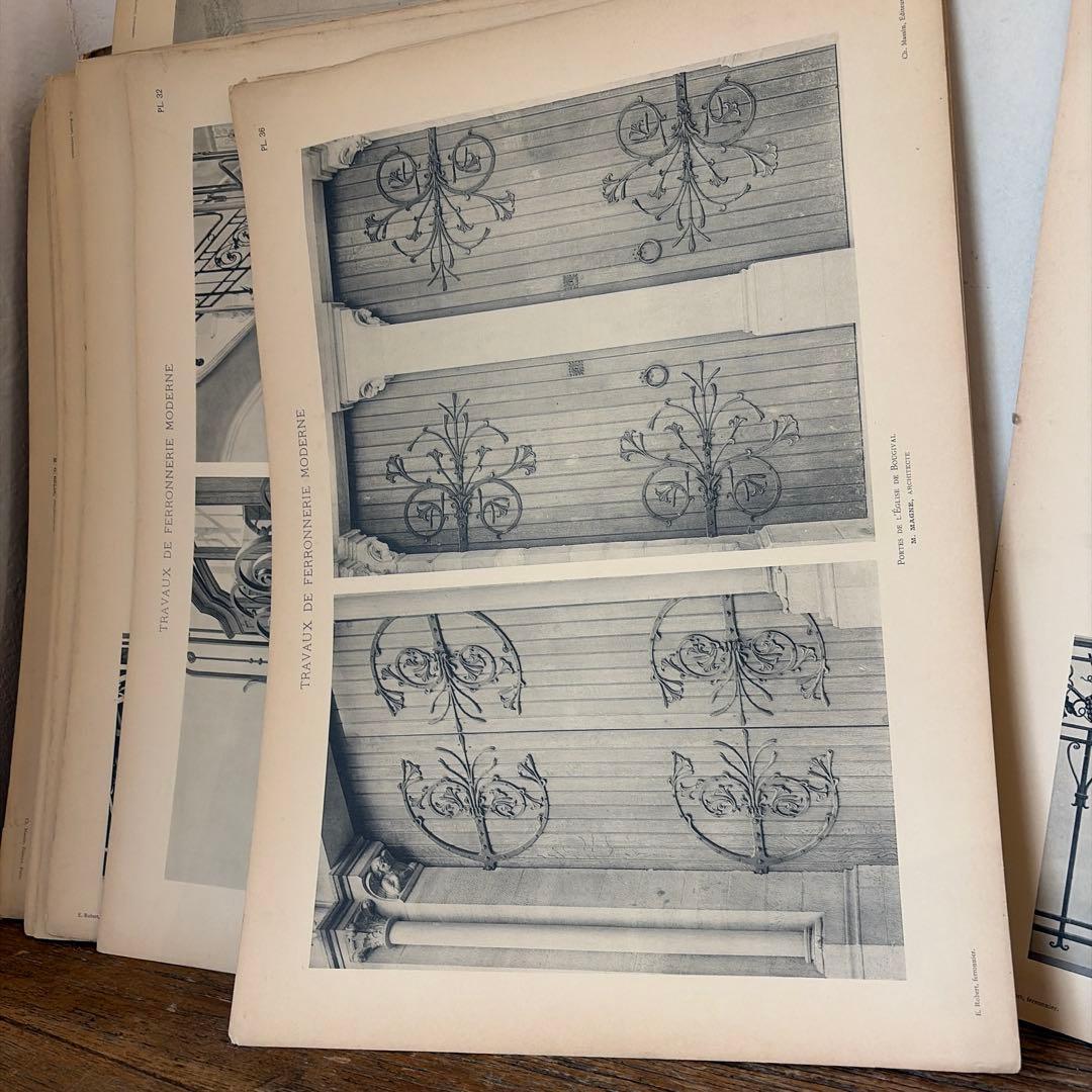 フランスアンティーク　鉄　扉　デザイン　建築　設計　カタログ　古書　希少