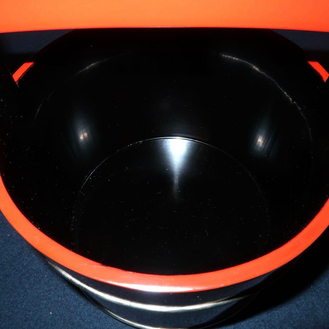 【茶道具】岡本陽斎作　朱銀手桶　水指