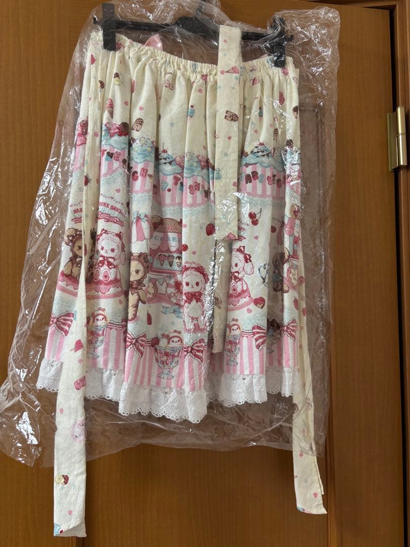 くみゃちゃんのSweet Ice Cream柄スカート　生成り　BABY