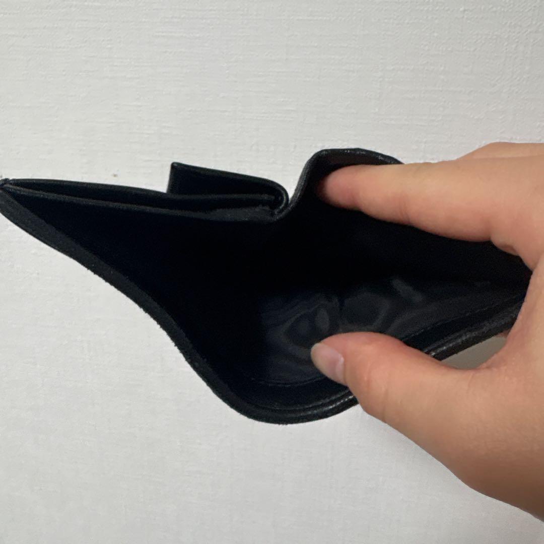 miu miu 二つ折り財布 ブラック 編み込みデザイン