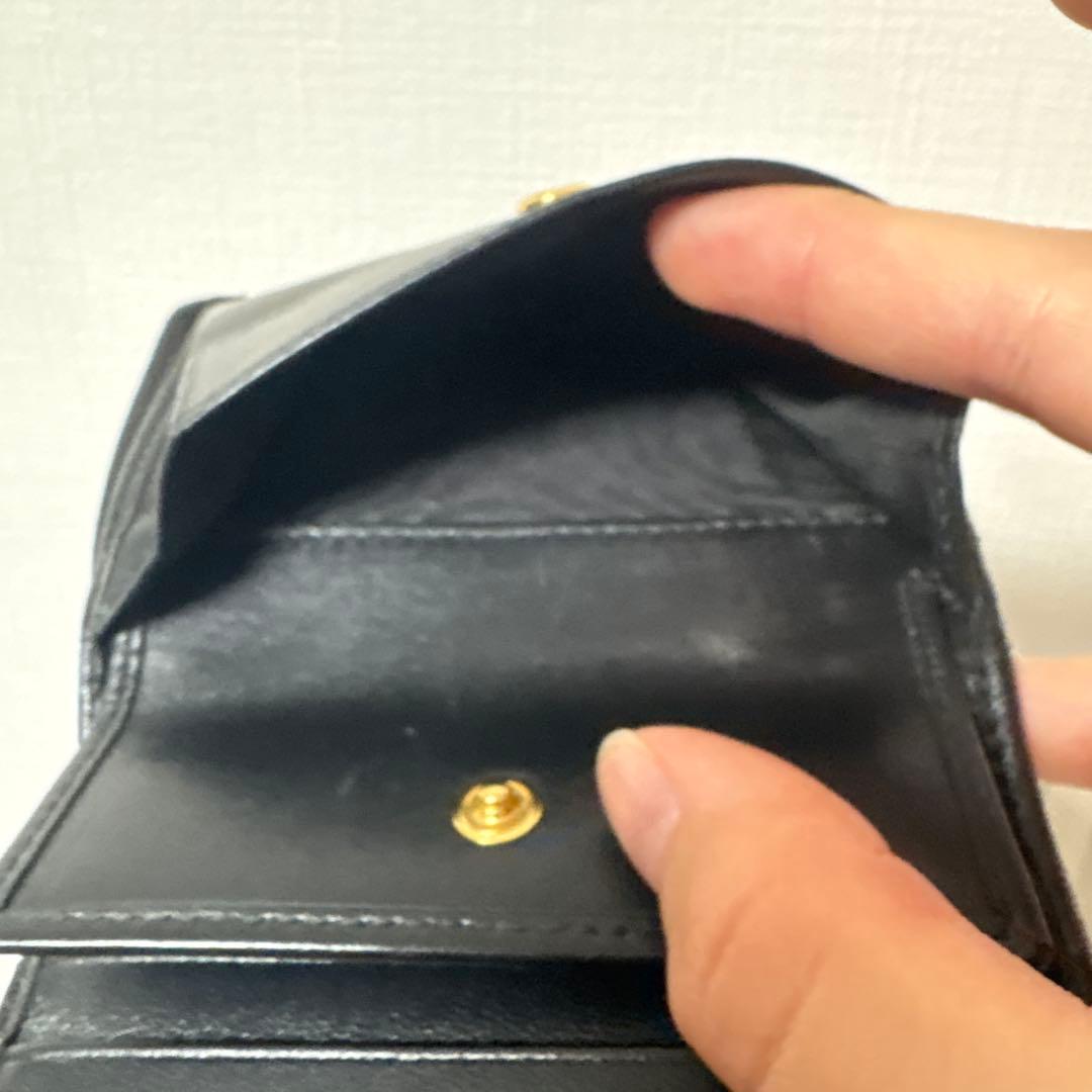 miu miu 二つ折り財布 ブラック 編み込みデザイン