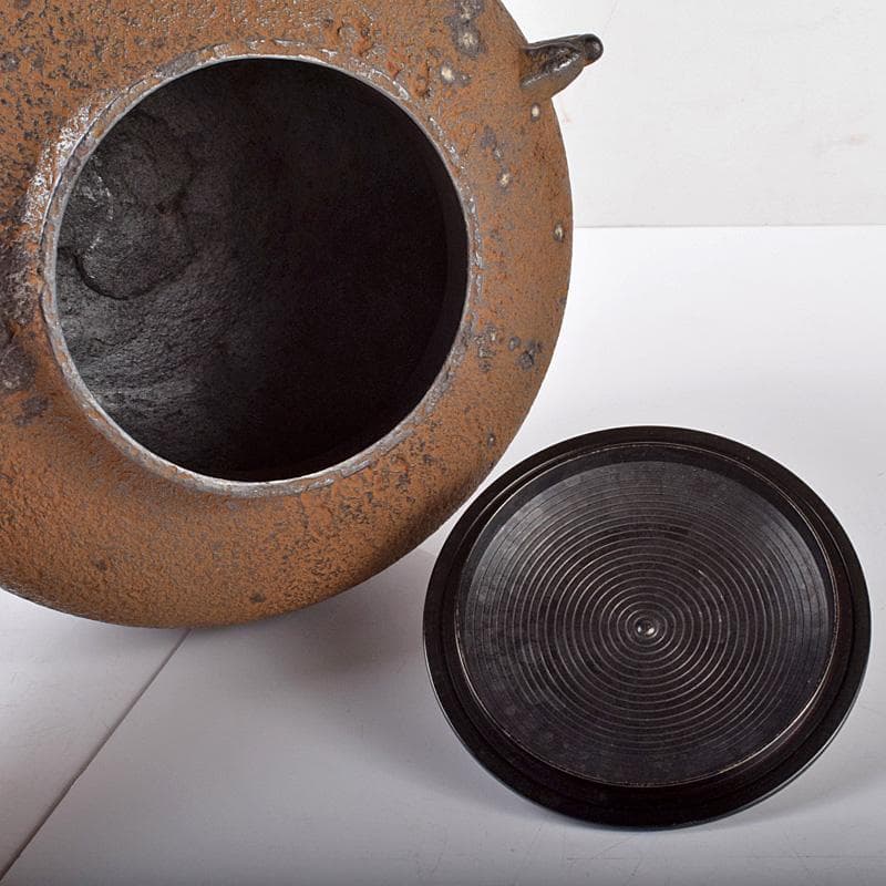 茶道具　釜師　十二代　和田美之助造　阿弥陀堂釜　共箱　M 3772B