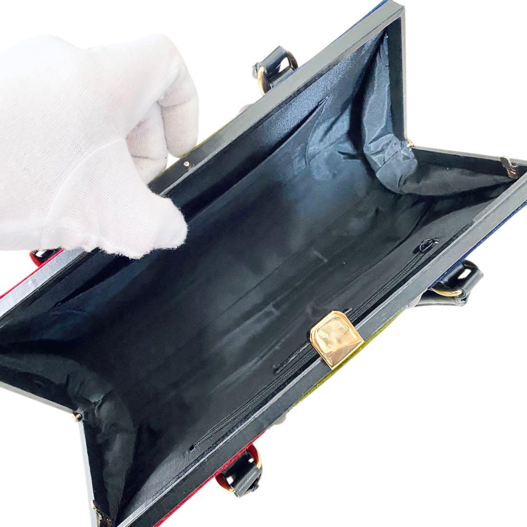 ロベルタディカメリーノ【極美品】バゴンギ調 マルチカラー ハンドバッグ