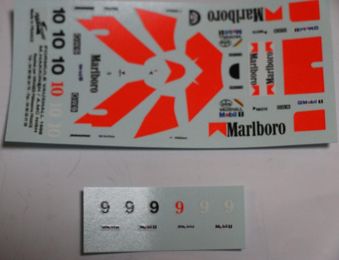 仏製フォーミラー・ボクスホール　１９８８ハッキネン　メタル・レジンキット１／４３