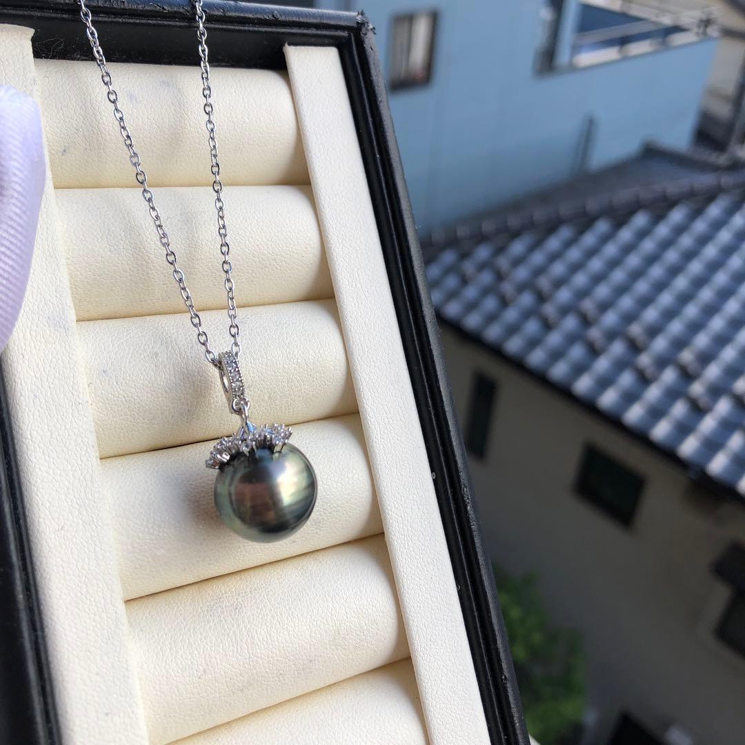 年末感謝価格　特大　黒蝶真珠ネックレス　タヒチ産