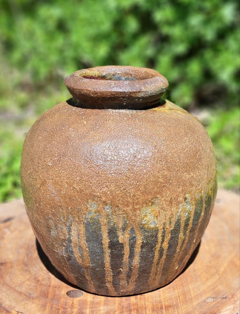 越前自然釉壺高さ31cm