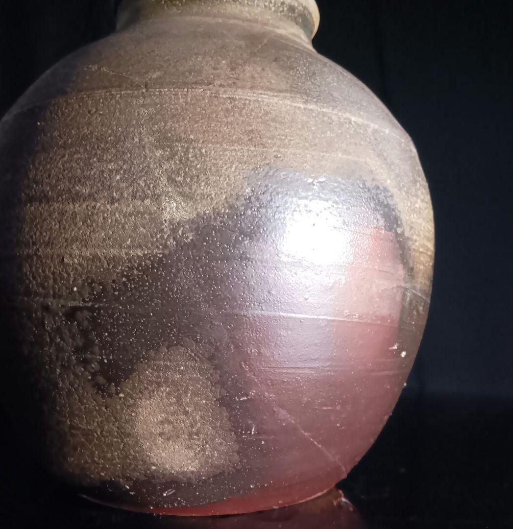 Y317-2 備前焼 最上位作品 人間国宝 藤原啓 本人作 備前大壷 二重共箱