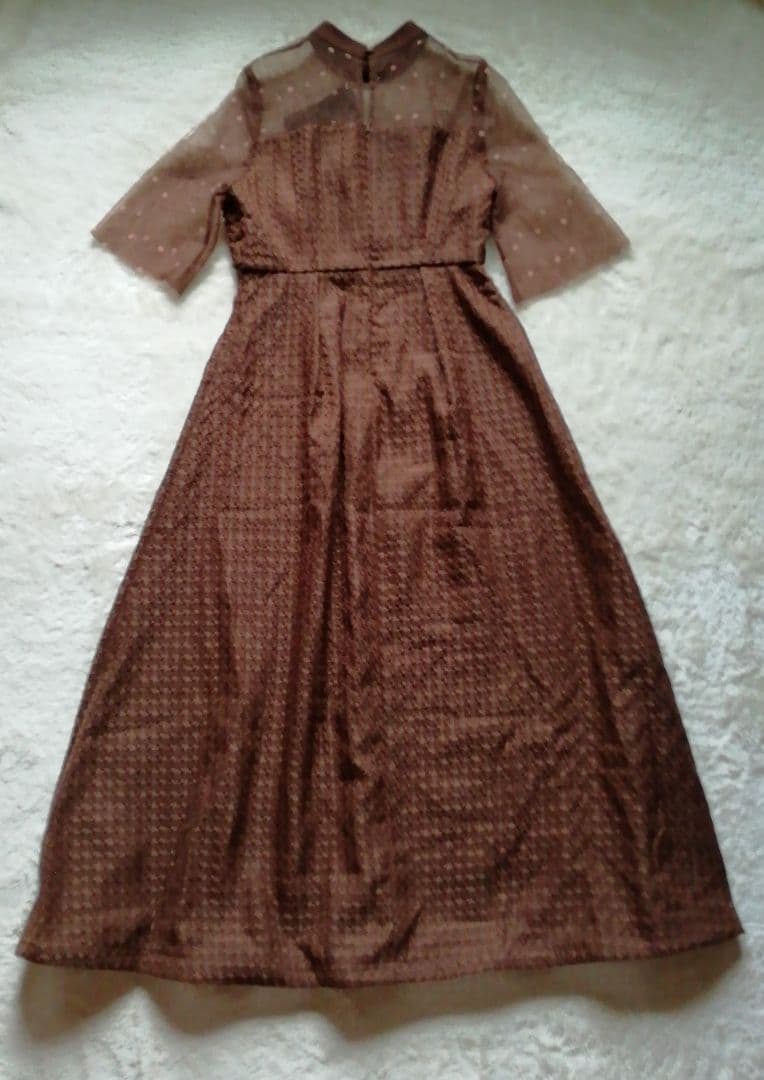 Leja ワッフルワンピース ロング ドレス 結婚式 オケージョン フレア S