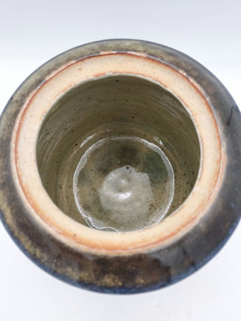 c765 水指 神懸焼 耳付 小豆島 室井香悦 木箱 茶道具 古物
