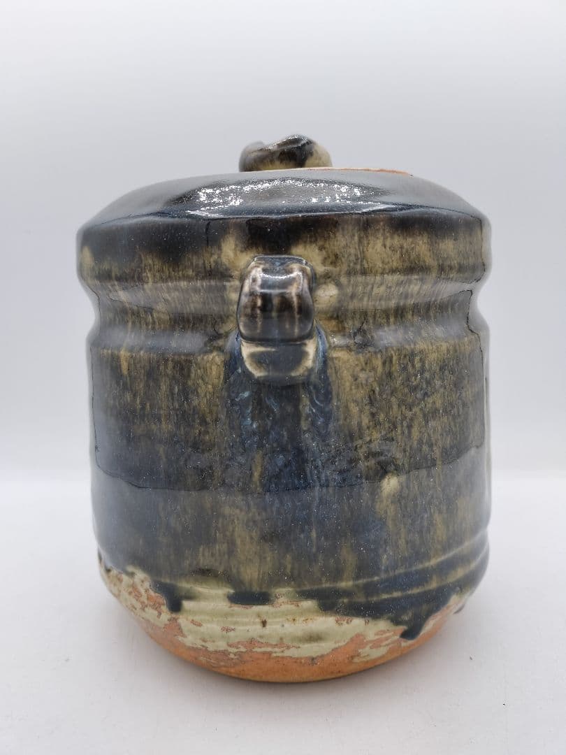 c765 水指 神懸焼 耳付 小豆島 室井香悦 木箱 茶道具 古物