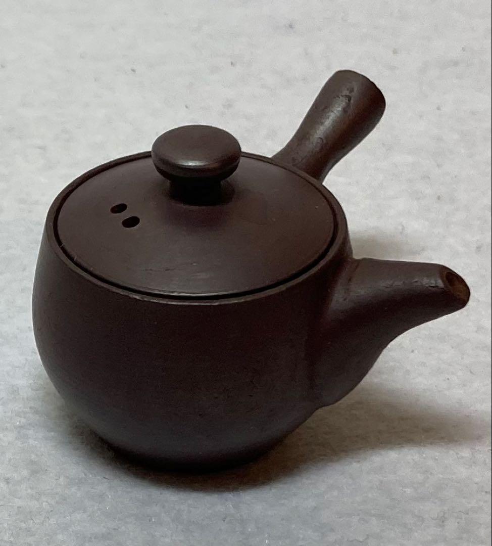 B324h 「萬古焼 茶器」春峰造　共箱　ミニチュア　一揃い　茶道具