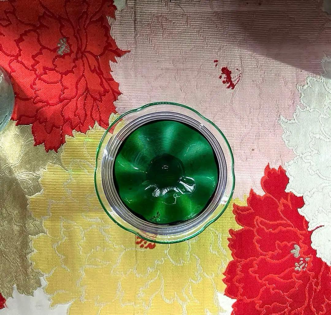 骨董　現代アート　北洋硝子　秋村実　作品　紫千巻　輪花碗　氷コップ　１客