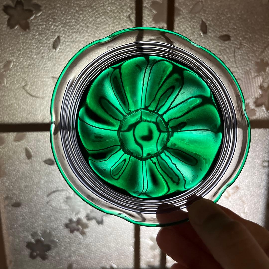 骨董　現代アート　北洋硝子　秋村実　作品　紫千巻　輪花碗　氷コップ　１客