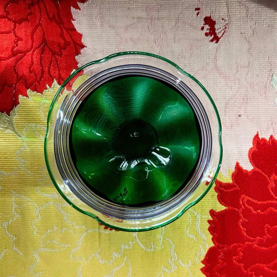 骨董　現代アート　北洋硝子　秋村実　作品　紫千巻　輪花碗　氷コップ　１客